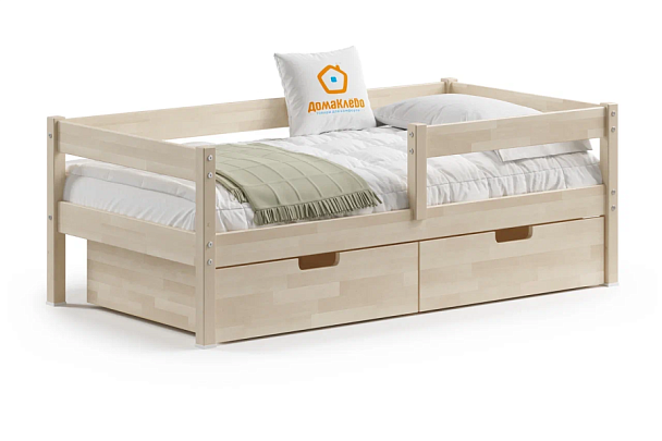 Кровать Пони 800х1600, сосна, цвет натуральный с ящиками - Вид 1