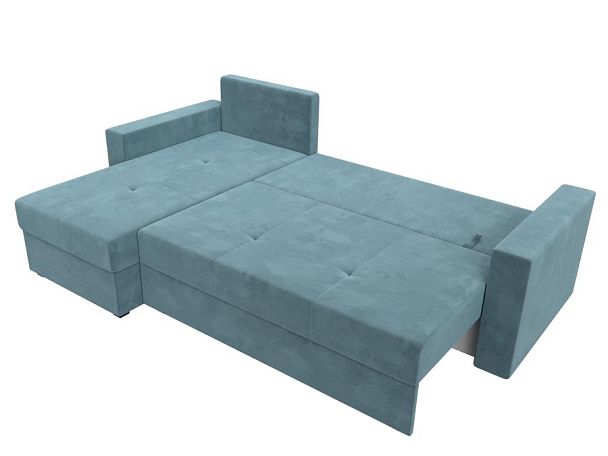 Диван угловой Верона Лайт угол левый (полностью велюр бирюзовый) - Вид 8