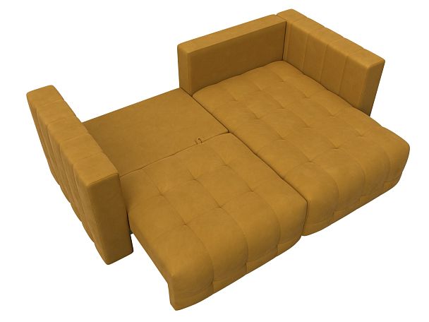 Диван угловой Лига-052 НПБ угол универсальный Велюр желтый - Вид 8