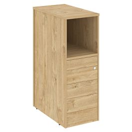 Onix Тумба 5 ящиков TIP-ON завершающая, левая O.R-TV-5 TIP (L) Тиквуд светлый 436*767*1185 - Фото предпросмотра