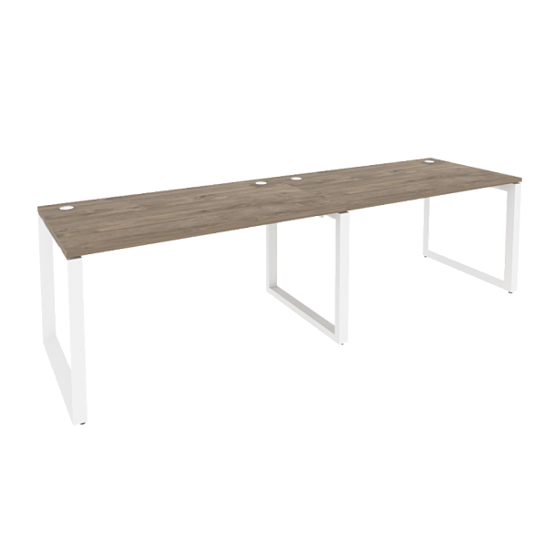 Onix Рабочая станция на О-образном м/к O.MO-RS-2.3.8 Тиквуд темный/Белый металл 2760*800*750 - Вид 1