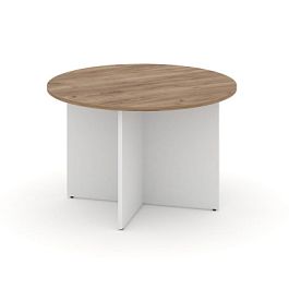 Стайл Проджект Стол переговорный кругл. SN-D.SPRG-004 Дуб Табак/Белый 1180*1180*750 - Фото предпросмотра