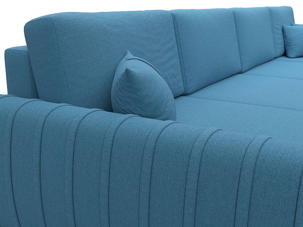 Диван П-образный Лига-057 НПБ Лонг Рогожка голубой - Вид 4