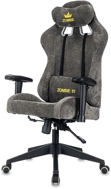 Кресло игровое Zombie 51 серый Light-19 крестов. пластик - Вид 2