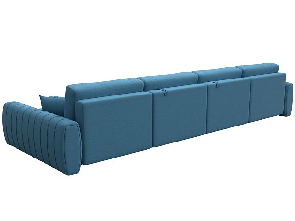Диван П-образный Лига-057 НПБ Лонг Рогожка голубой - Вид 5