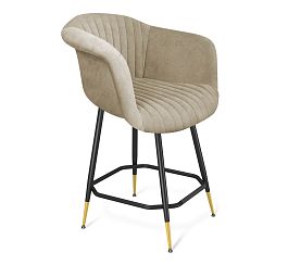 Стул полубарный Sheffilton SHT-ST31-C1/S148-1 ванильный крем/черный муар/золото - Фото предпросмотра