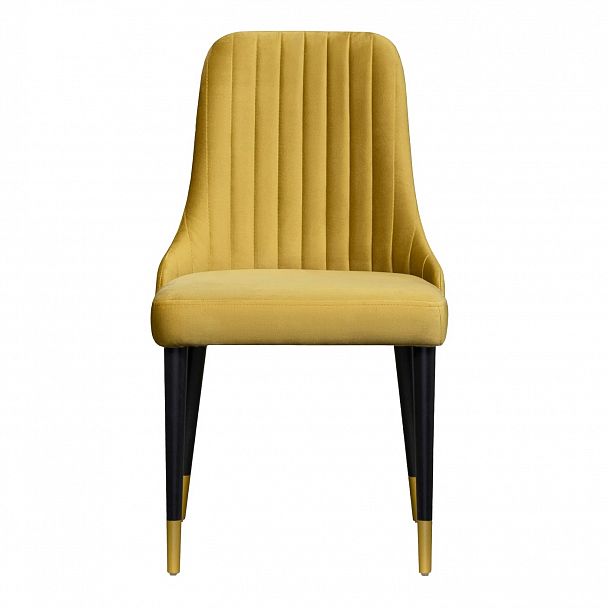 Стул Kongsberg, золотой велюр, ножки черные с золотом - Вид 3