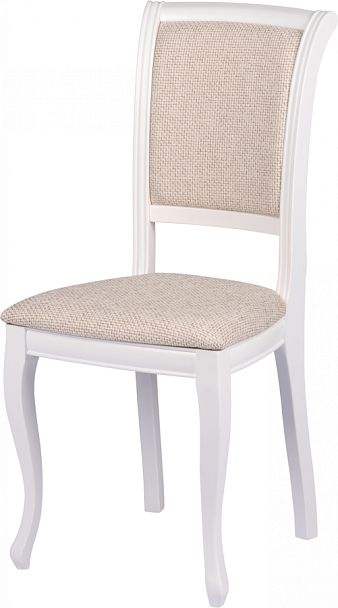 Комплект деревянных стульев с мягким сиденьем Арктос Белый/Кремовая рогожка, 2 шт. - Вид 1