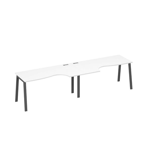 Рабочая станция каркас TRE  столы (2х160) A4 А4 Б3 045-2 БП белый премиум / металлокаркас антрацит - Вид 1