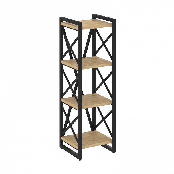 Стеллаж на опорах "Loft" VR.L-MST.O-4.4 тиквуд светлый/черный - Вид 1