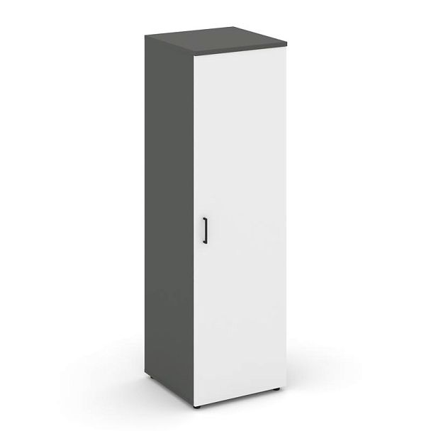Стайл Проджект Гардероб узкий глубокий SN.GB-002 Антрацит/Антрацит/Белый/Черный Ручки 600*600*1982 - Вид 1