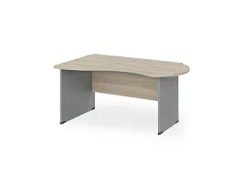 БЕРЛИН / BERLIN Стол асимметричный левый 1600х1000х740 Шорвуд/Серый - Фото предпросмотра