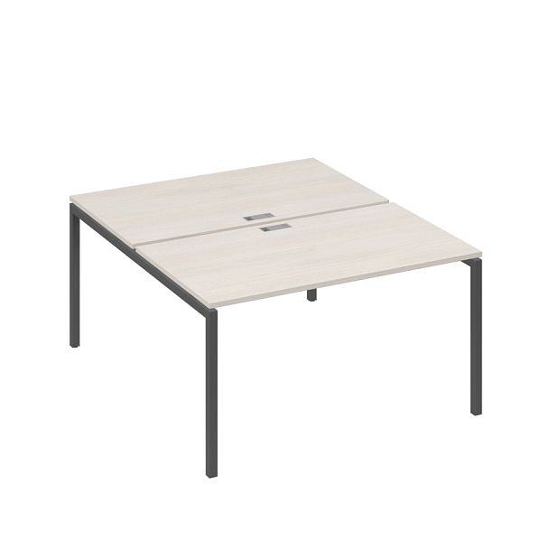 Рабочая станция 2х140 с металлокаркасом DUE A4 А4 Б2 177 БП дуб / металлокаркас антрацит - Вид 1