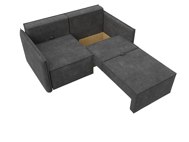 Диван прямой Либерти мини Велюр серый - Вид 7
