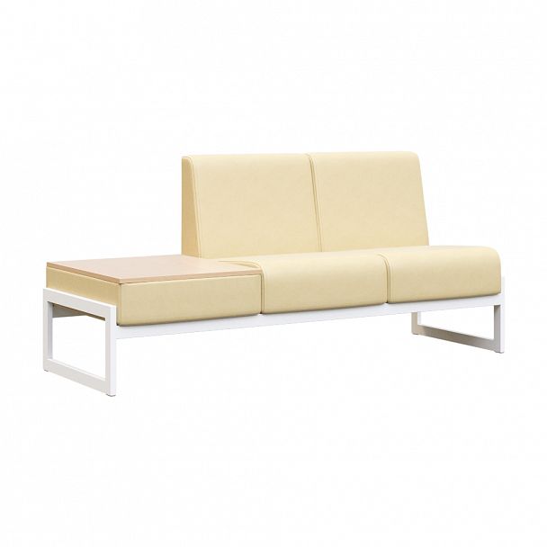 Диван двухместный со столиком универсальный "MODULE" MD.D2-ST2 Белый+бежевый - Вид 3