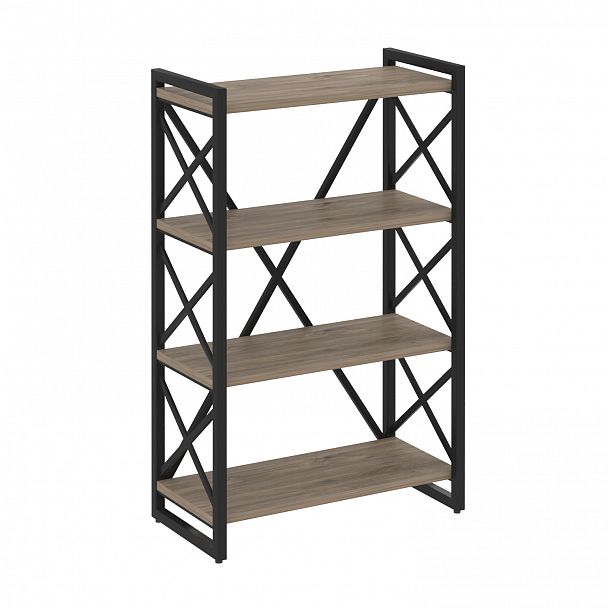 Стеллаж на опорах "Loft" VR.L-MST.O-4.8 тиквуд темный/черный - Вид 1