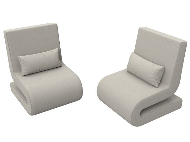 Кресло Волна (2 шт.) Рогожка бежевый - Вид 4