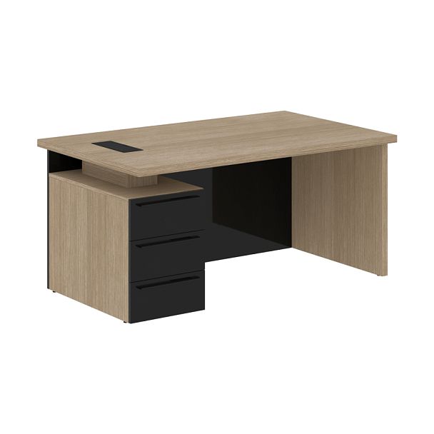 Стол письменный СП-064-25-24(L) Дуб Натуральный/Черный глянец 1600х900х750 KANON - Вид 1