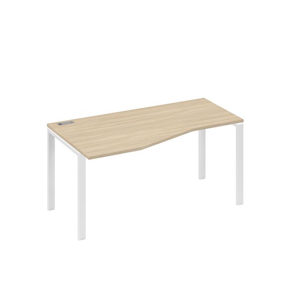 Стол эргономичный левый "Техно" на металлокаркасе UNO A4 А4 Б1 065 БП дуб скандинавский / металлокаркас белый - Вид 1