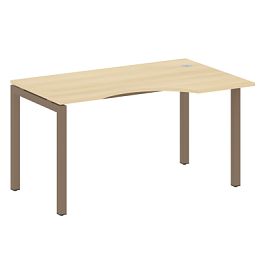 Metal System Quattro Стол криволинейный правый на П-образном м/к 50БП.СА-2 (R) Акация/Мокко металл 1400*900*750 - Фото предпросмотра