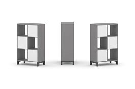 Стайл Проджект Набор стеллажа одностороннего, 3 яруса SN.NS-321 Серый Пепел/Белый/Металл Антрацит 75 - Фото предпросмотра