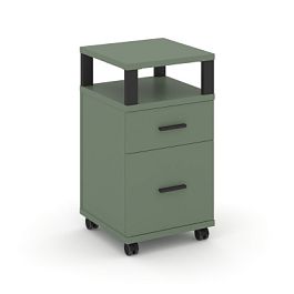 Concept Тумба мобильная 1 ящ.+1 распаш. фасад с надставкой CN.TUM-010 B Кобо/Металл Черный 420*420*782 - Фото предпросмотра