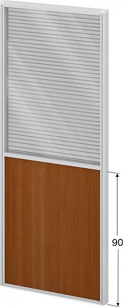 Модуль комбинированный "Мобильные офисные перегородки «Логика»" ПК-ЛГ-МДК200х80/90Ж/Д-В1-304 серый - Вид 1