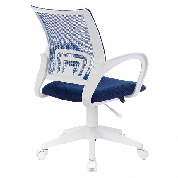 Кресло BRABIX "Fly MG-396W", с подлокотниками, пластик белый, сетка, темно-синее, 532399, MG-396W_532399 - Вид 5