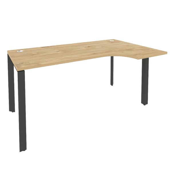 Onix Стол эргономичный правый на П-образном м/к O.MP-SA-1 (R) Тиквуд светлый/Антрацит металл 1580*980*750 (720/460) - Вид 1
