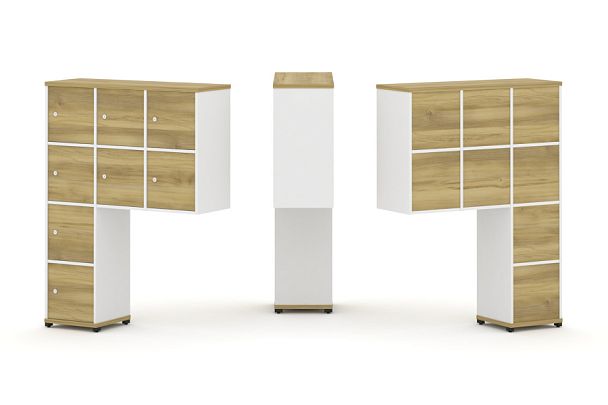 Concept Надставка высокая CN.ONV-010 Дуб Винченцо/Белый Бриллиант/Металл Черный 1099*350*1486 - Вид 1