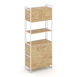 Rift Шкаф 5 ниш широкий RF.SS-53 Тиквуд Светлый/Металл Белый 798*396*2010 - Фото предпросмотра