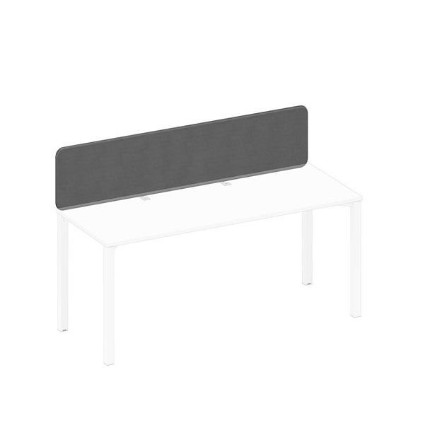 Экран настольный фронтальный тканевый с мягким наполнителем с кронштейнами Elevo А1 БГ 867.01 BA50 серый (Bahama Grey) / белый гладкий - Вид 1