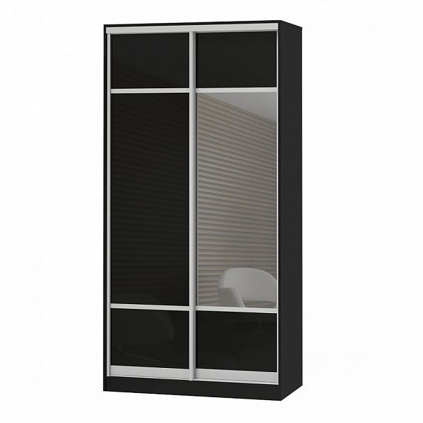 Шкаф Дерби 1097 ДСП-ЗР "Шкафы-купе" ПК-ДЕБ-Ш215Х110ДСЗ/1-В1-115 черный - Вид 1