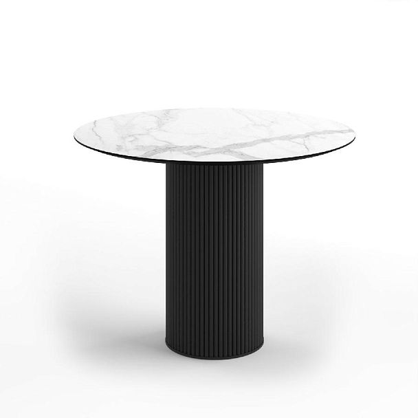 Стол круглый Nolan 100, керамика матовая, белая - Вид 1