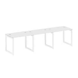 Metal System Quattro Р. ст. на 3 раб. места на О-образном м/к 50БО.СМ-3.1 Белый/Белый металл 3000*720*750 - Фото предпросмотра