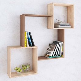 Полка навесная ПН-2 (1050*1050*180) ясень шимо/дуб сонома - Фото предпросмотра