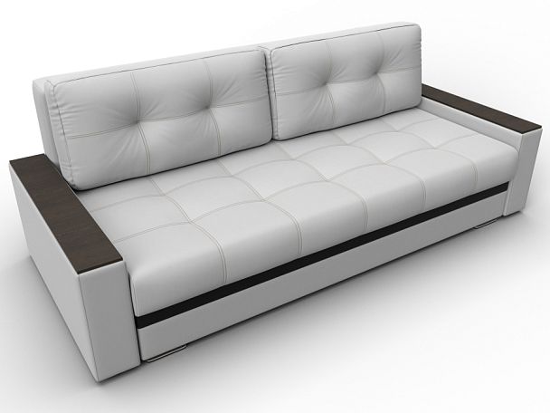 Диван прямой с декором Лига-096 НПБ Экокожа черный - Вид 6