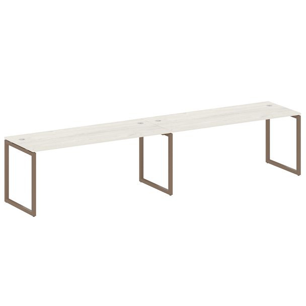 Metal System Quattro Р. ст. на 2 раб. места на О-образном м/к 40БО.СМ-2.5 Дуб наварра/Мокко металл 3600*720*750 - Вид 1