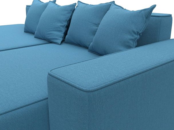 Диван угловой Лига-079 угол правый Рогожка голубой - Вид 4