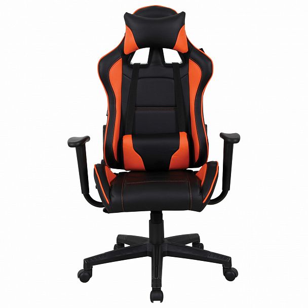 Кресло компьютерное BRABIX "GT Racer GM-100", две подушки, экокожа, черное/оранжевое, 531925 - Вид 8
