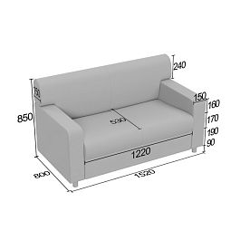 (kle3-d2) Диван Клерк 3 двойной - Фото предпросмотра