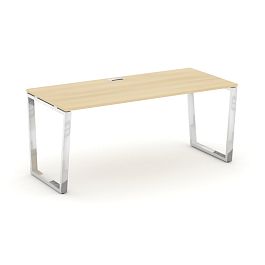 Style Project Direct Lux Стол письменный M-SN-6T2.SR-013.M Акация Лорка/Нержавеющая Сталь/Хром 1380*700*750 - Фото предпросмотра