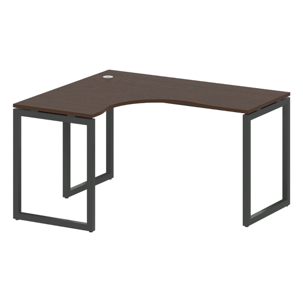 Metal System Quattro Стол криволинейный левый на О-образном м/к 40БО.СА-3 (L) Венге/Антрацит металл 1400*1200*750 - Вид 1