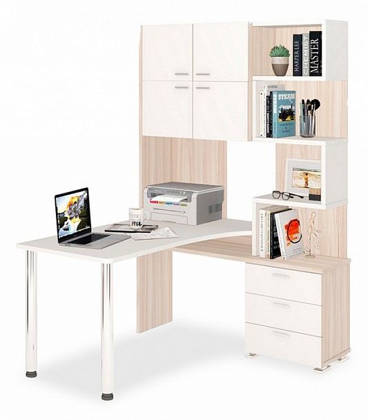 Стол компьютерный Домино СР-500М/140 Карамель/Белый правый - Вид 1