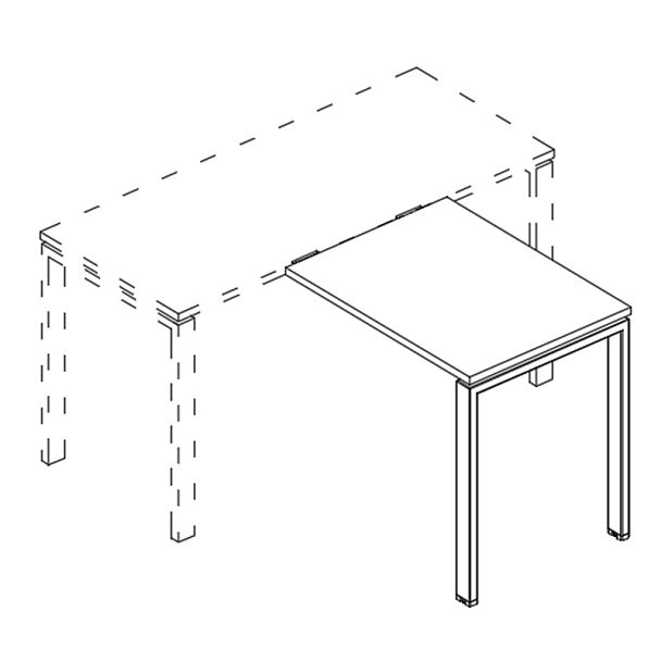 Брифинг-приставка с каркасом UNO A4 А4 Б1 071 БП белый премиум / металлокаркас белый - Вид 3