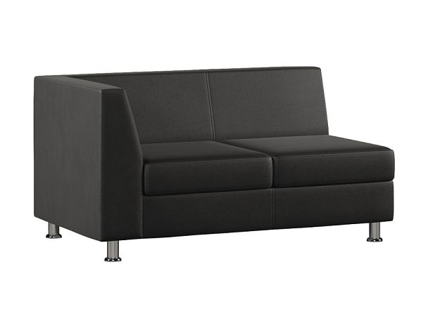 Модуль Everprof Monro с подлокотником двухместный правый Экокожа Черный - Вид 1