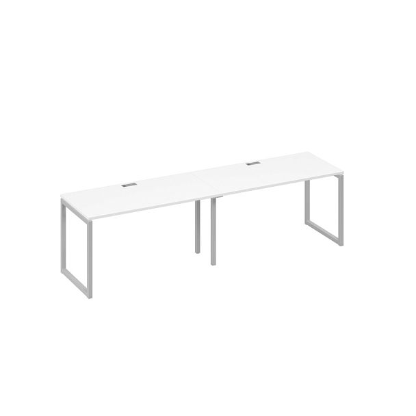 Станция 2х140 рабочая на металлокаркасе QUATTRO A4 А4 Б4 014-2 БП белый премиум / металлокаркас серый - Вид 1