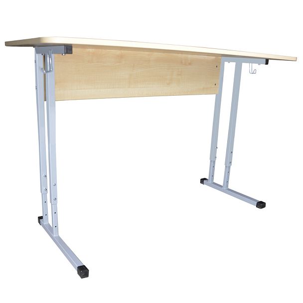 Стол-парта Умник, 2-местный, регулируемый, 1200х500х520-640 мм, серый каркас, ЛДСП клён, гр.2-4 - Вид 1