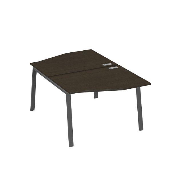 Рабочая станция со столами Техно на металлокаркасе TRE (2х120) A4 А4 Б3 189  БП венге / металлокаркас антрацит - Вид 1