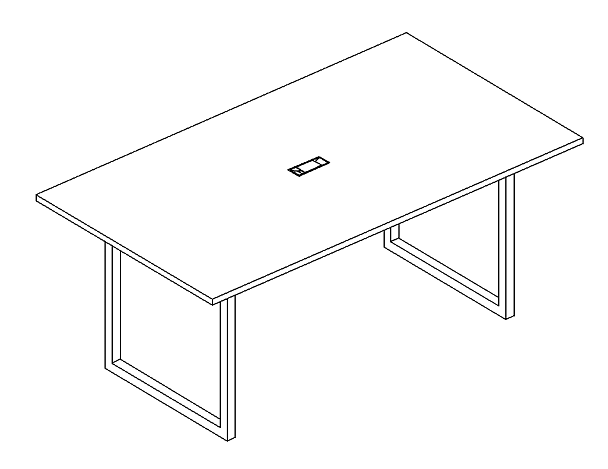 Стол 200 с металлокаркасом QUATTRO для переговоров A4 А4 Б4 123 БП мокко премиум / металлокаркас белый - Вид 3